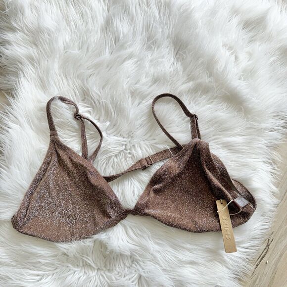 New Skims Glitter Triangle Swim Bikini Top Lined Adjustable Straps 4X - Picture 1 of 4